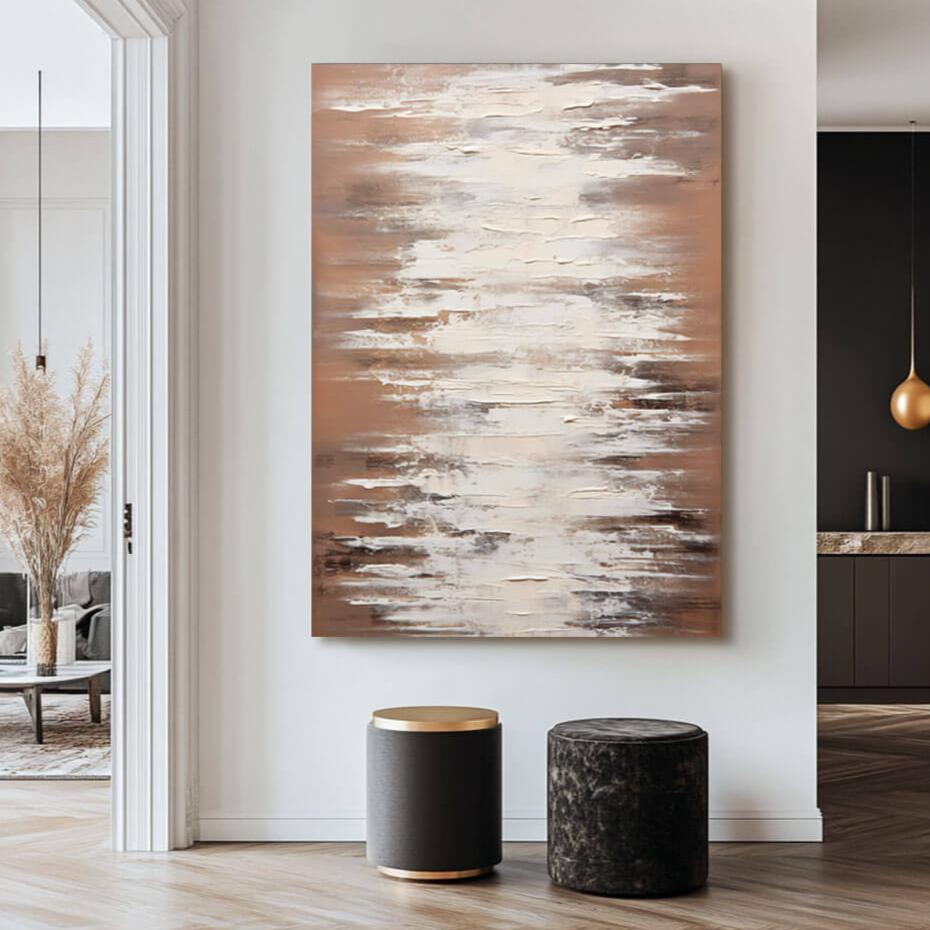 Original Brown Textured Abstract Art - Dappled with Light - Hues Art Lab