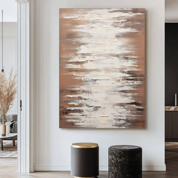 Original Brown Textured Abstract Art - Dappled with Light - Hues Art Lab