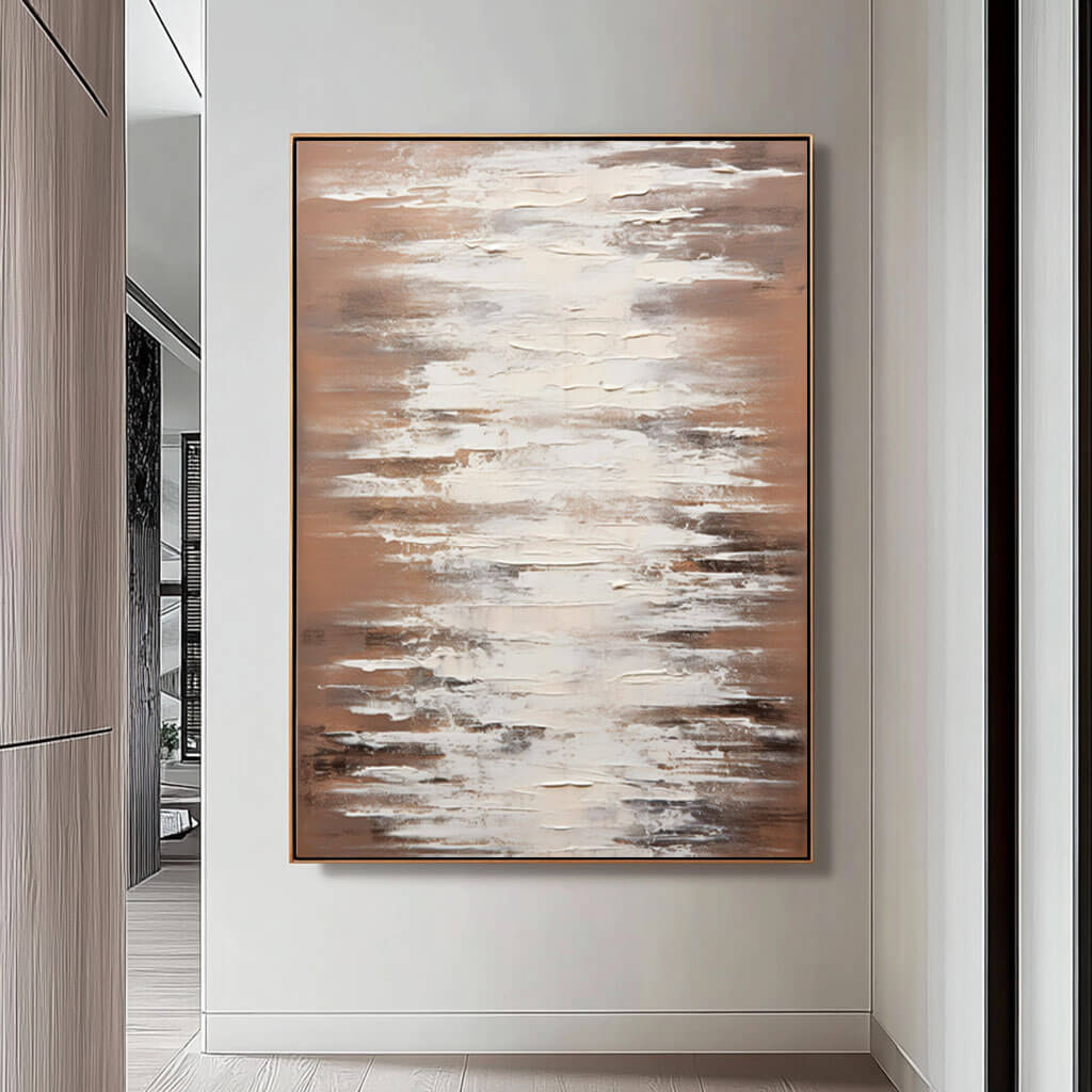 Original Brown Textured Abstract Art - Dappled with Light - Hues Art Lab