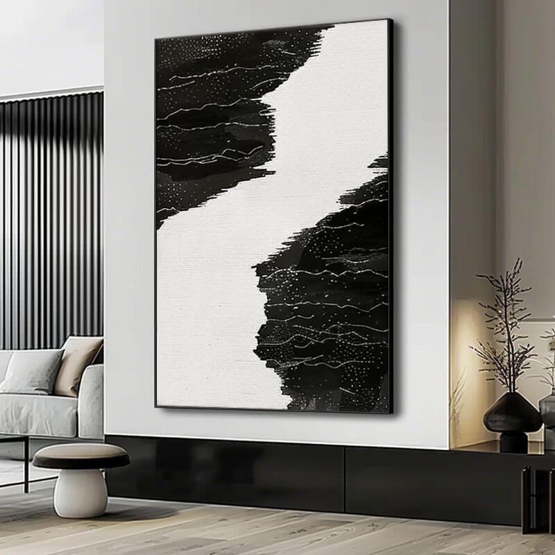 Abstract Art  Painting on Canvas - Dark Stream - Hues Art Lab