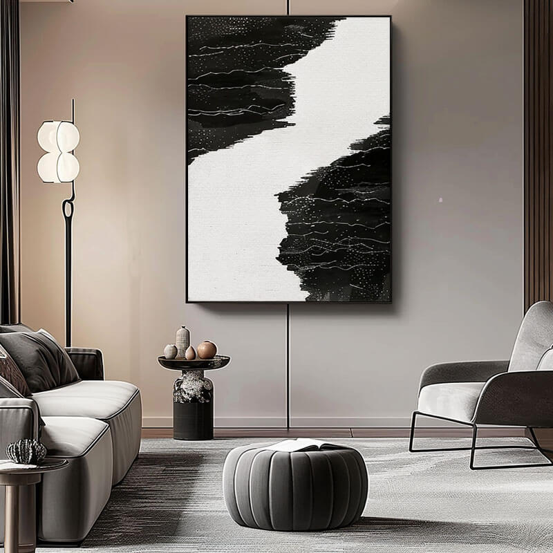 Abstract Art  Painting on Canvas - Dark Stream - Hues Art Lab