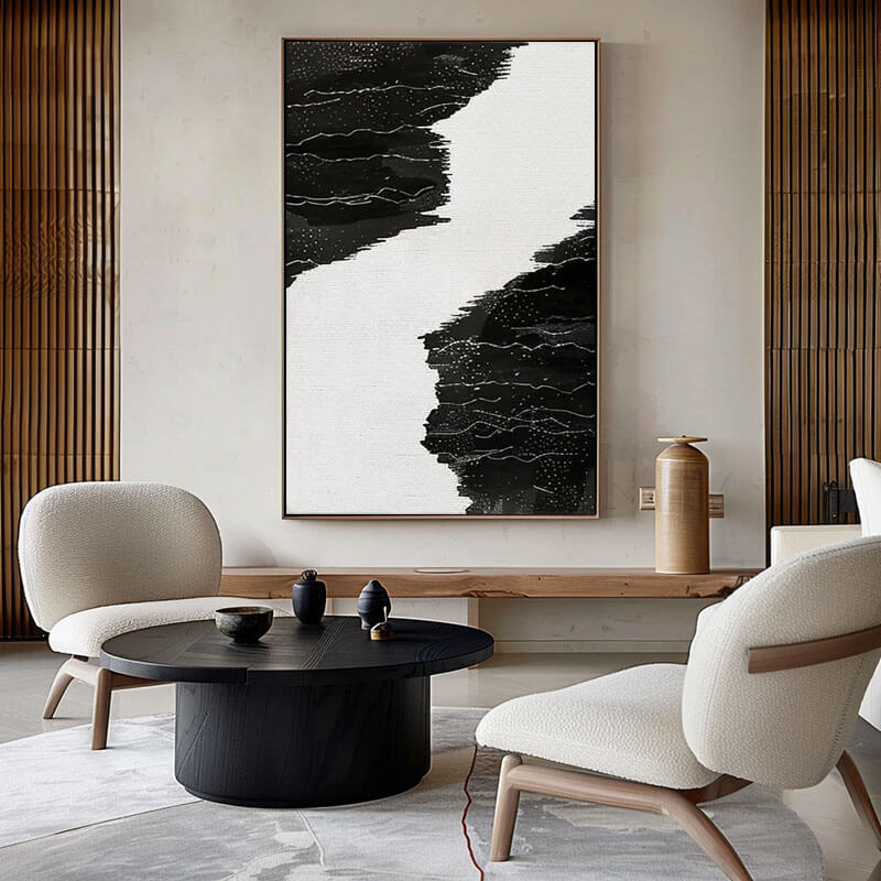 Abstract Art  Painting on Canvas - Dark Stream - Hues Art Lab