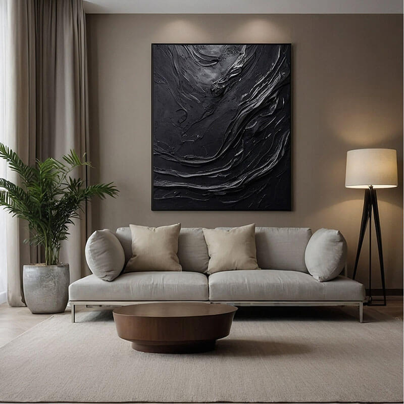 Darkness - Abstract Art Painting in Black - Hues Art Lab