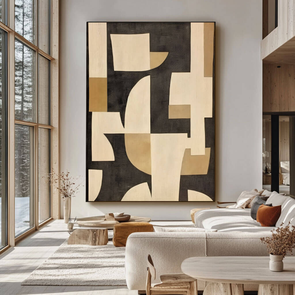 Modern Minimalist Abstract Art - Deconstruct - Hues Art Lab