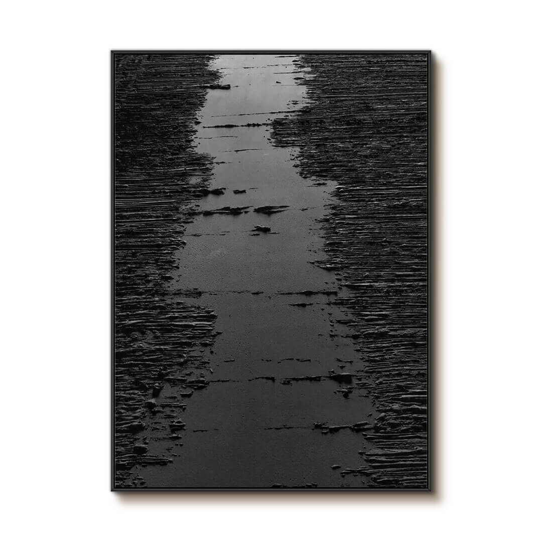 Black Minimalist Wall Art Painting - Dial Tone - Huesartlab