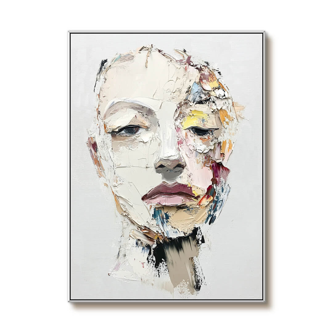 Textured Abstract Figure Canvas Art - Dismayed - Hues Art Lab