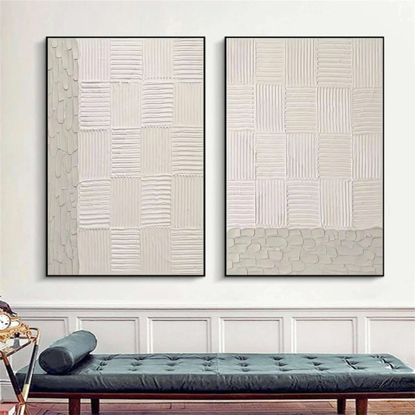 Divide - Minimalist Textured Wall Art Set of 2