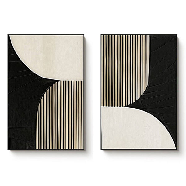 Minimalist Abstract Wall Art Set of 2 - Drawing Restraints - Hues Art Lab