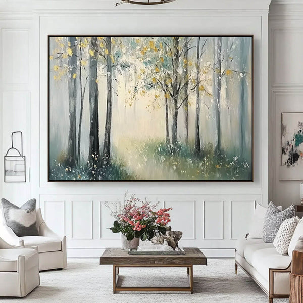 Misty Forest Wall Art - Tranquil Canvas Painting for Home Decor - Dream Forest I - Hues Art Lab