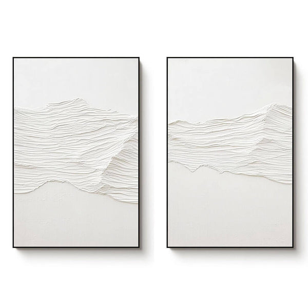 Abstract Minimalist Plaster Wall Art Set of 2 - Dune - Hues Art Lab