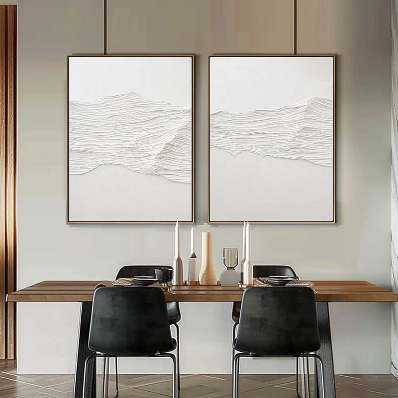 Abstract Minimalist Plaster Wall Art Set of 2 - Dune - Hues Art Lab