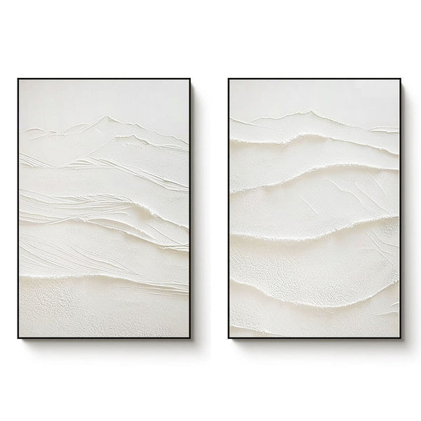 Abstract Minimalist Plaster Wall Art Set of 2 - Dune I - Hues Art Lab