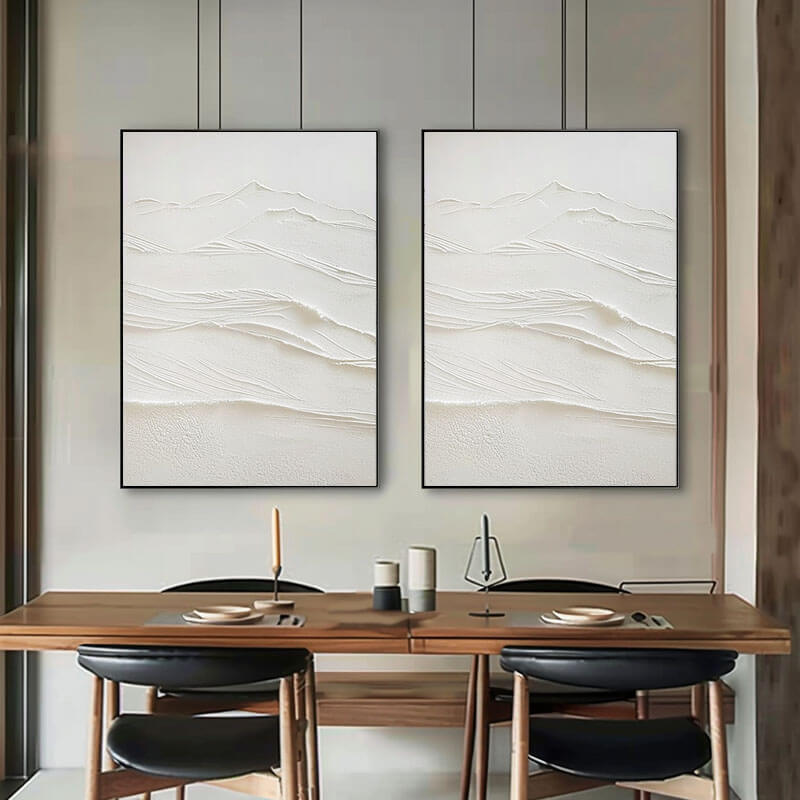 Abstract Minimalist Plaster Wall Art Set of 2 - Dune I - Hues Art Lab