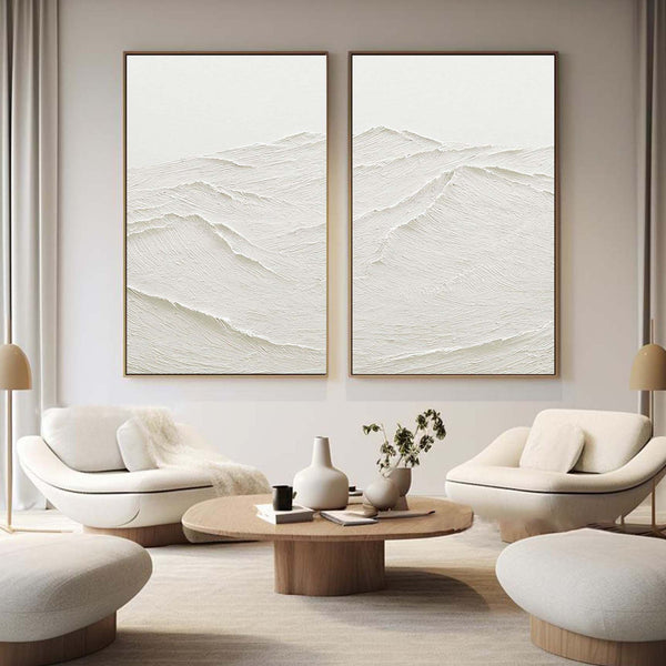 Dune I - Abstract Minimalist Plaster Wall Art Set of 2