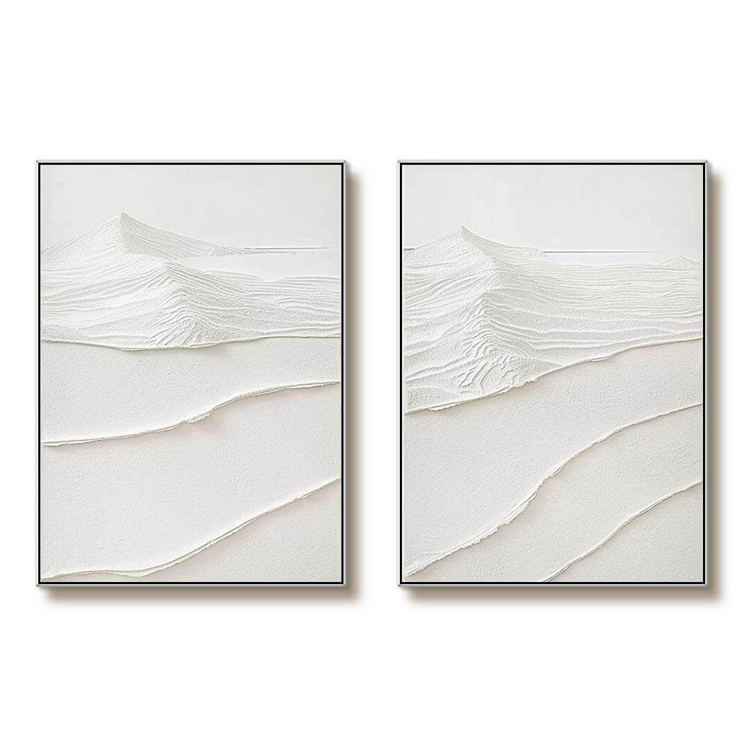 Abstract Textured Plaster Wall Art Set of 2 - Dune II - Hues Art Lab