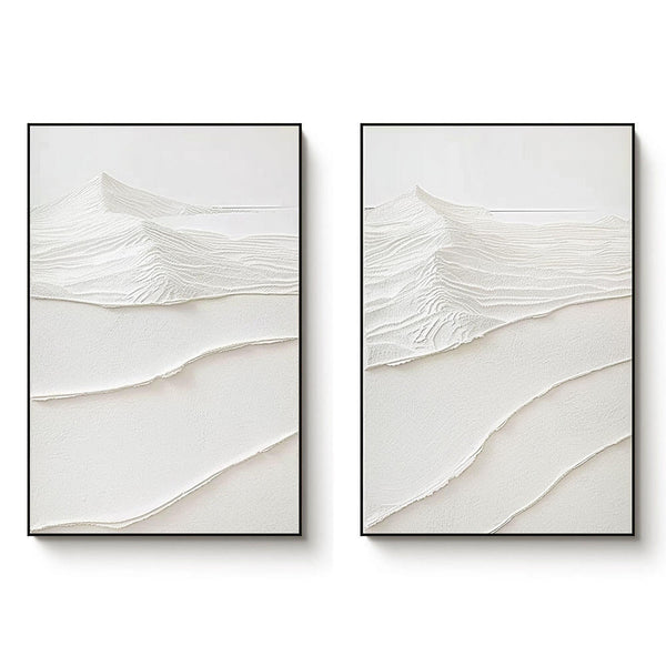 Abstract Textured Plaster Wall Art Set of 2 - Dune II - Hues Art Lab