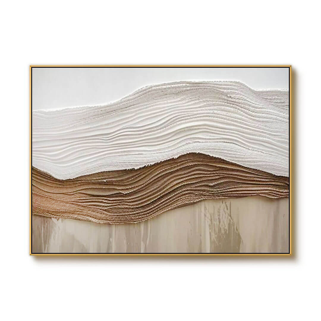 Brown Minimalist Abstract Wall Art Painting - Earthen Reverie - Hues Art Lab