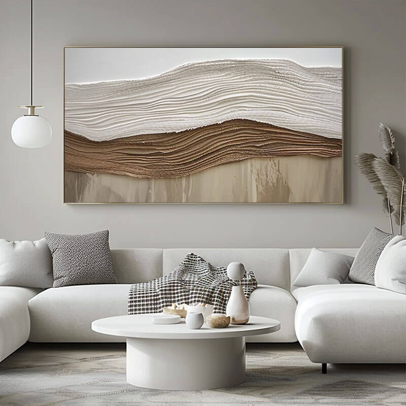 Brown Minimalist Abstract Wall Art Painting - Earthen Reverie - Hues Art Lab