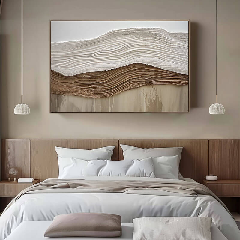 Brown Minimalist Abstract Wall Art Painting - Earthen Reverie - Hues Art Lab