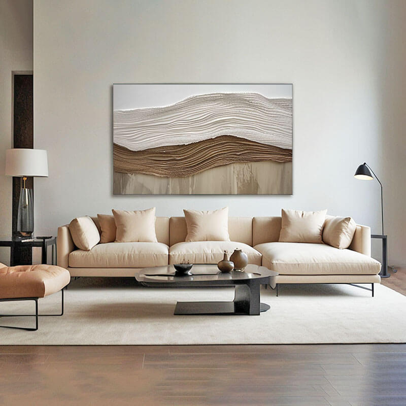 Brown Minimalist Abstract Wall Art Painting - Earthen Reverie - Hues Art Lab