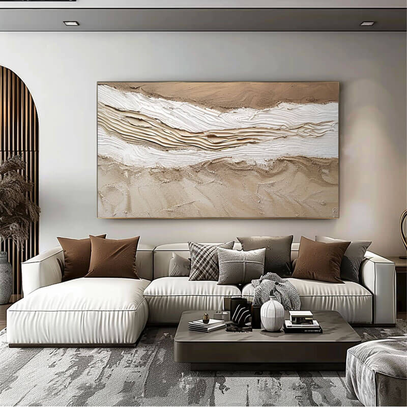 Brown Textured Abstract Wall Art Painting - Earthen Reverie I - Hues Art Lab