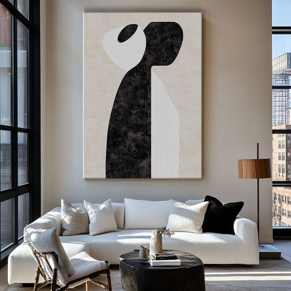 Abstract Figure Wall Art Painting - Embrace - Hues Art Lab