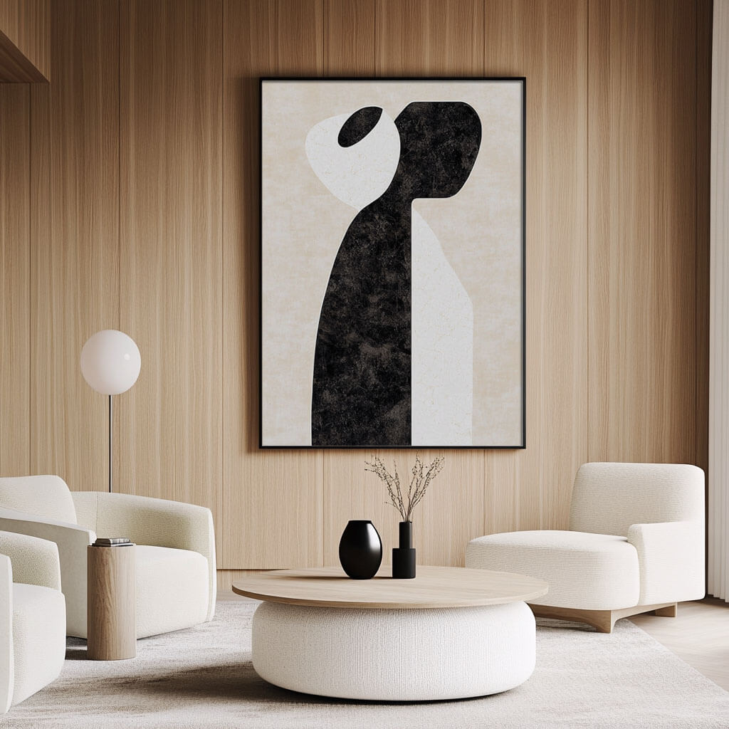 Abstract Figure Wall Art Painting - Embrace - Hues Art Lab