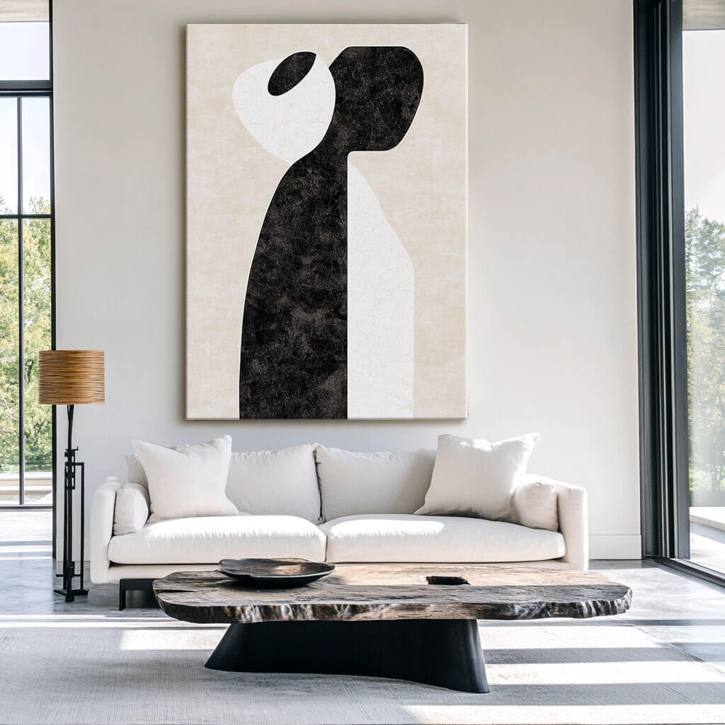 Abstract Figure Wall Art Painting - Embrace - Hues Art Lab