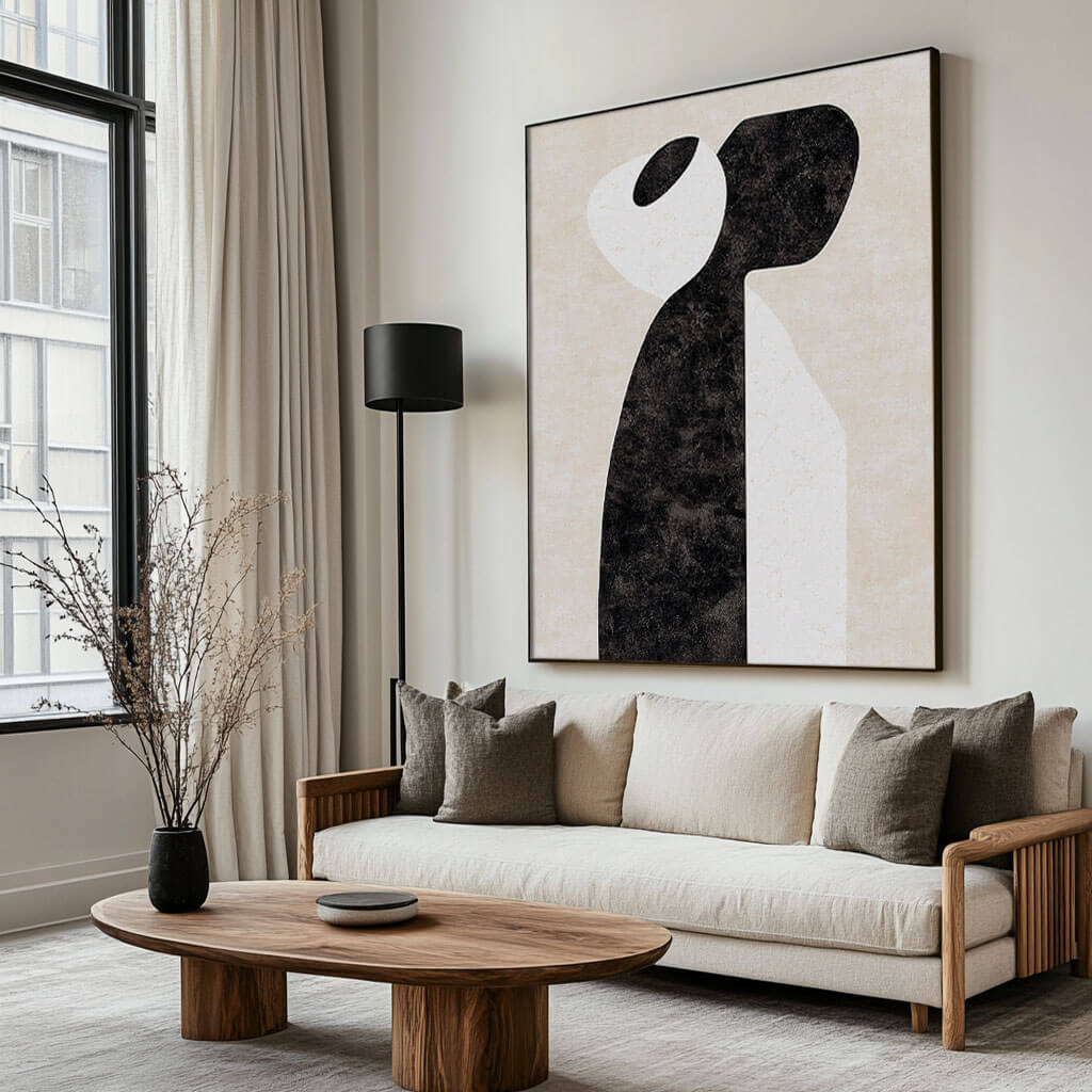 Abstract Figure Wall Art Painting - Embrace - Hues Art Lab