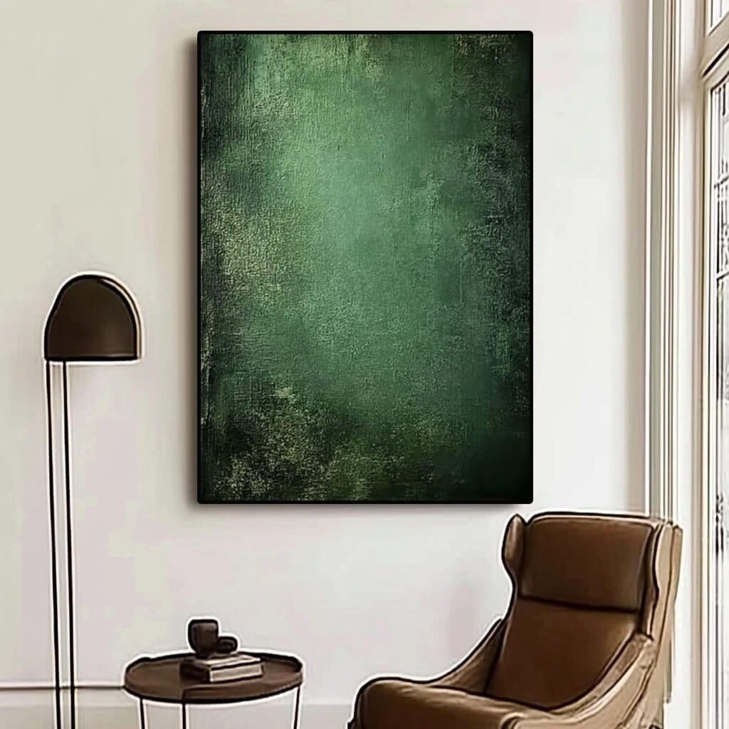 Emerald Wilderness I vertical textured green wall decor for modern interiors