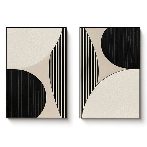 Modern Minimalist Wall Art Set of 2 - Entangle - Hues Art Lab