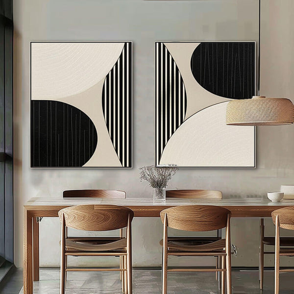 Modern Minimalist Wall Art Set of 2 - Entangle - Hues Art Lab