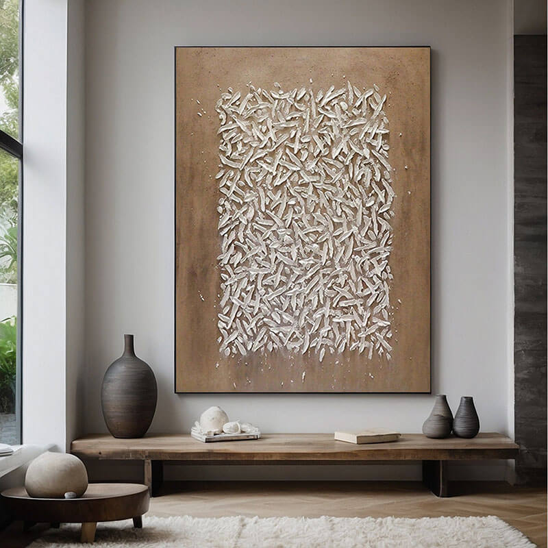 Entropy - Huge Textured Wabi-Sabi Wall Art Painting - Hues Art Lab