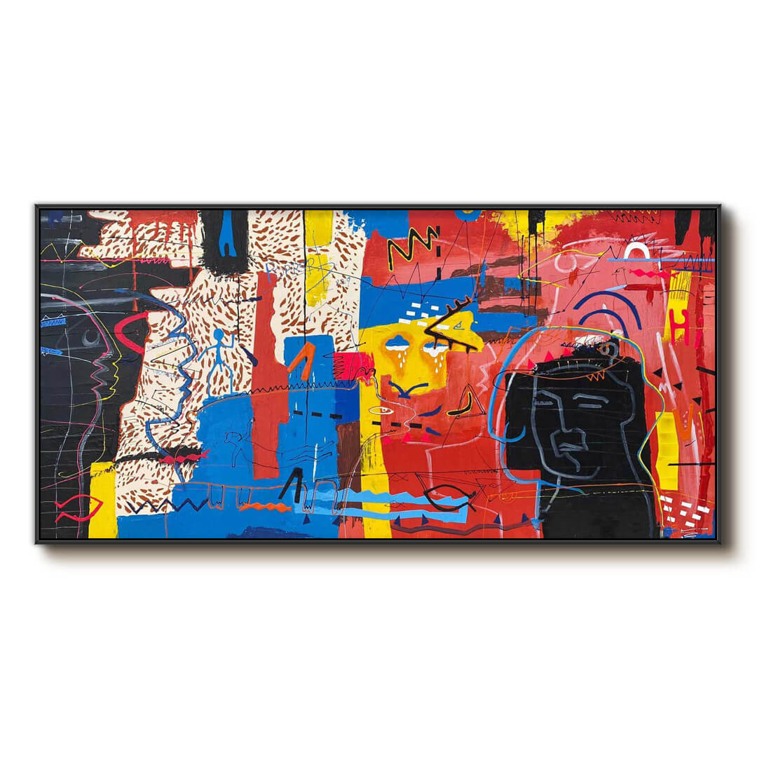 Bold Colorful Abstract Wall Art - Modern Graffiti-Inspired Painting ...
