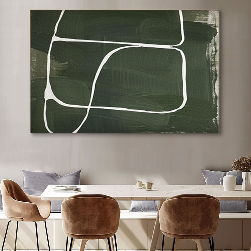 Green Modern Minimalist Textured Wall Art - Erase I - Hues Art Lab