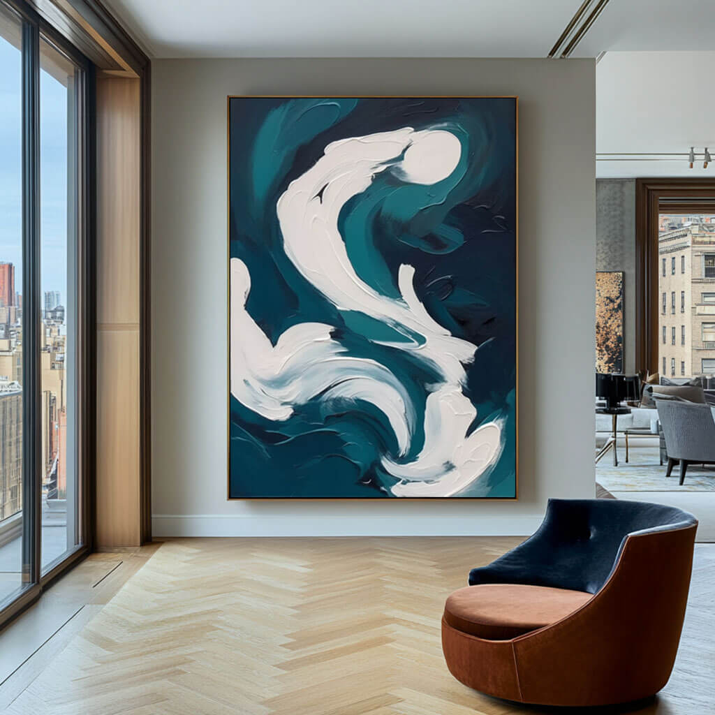 Abstract Canvas Wall Art - Ethereal Convergence - Hues Art Lab