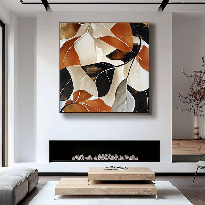 Modern Botanical Canvas Art Painting - Fall Palette I - Hues Art Lab