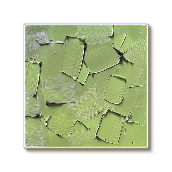 Green Minimalist Textured Wall Art - Field - Hues Art Lab