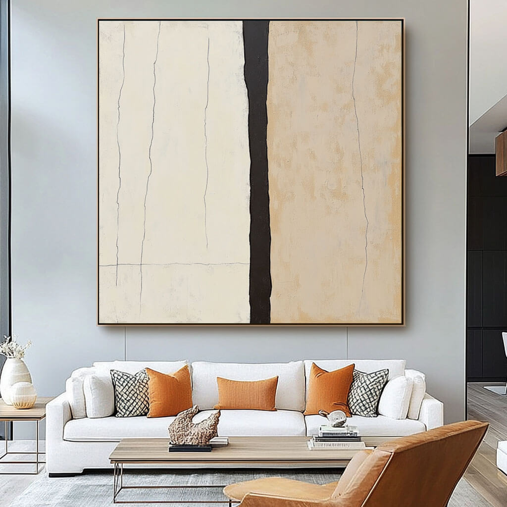 Minimalist Abstract Art Painting - Fissure - Hues Art Lab