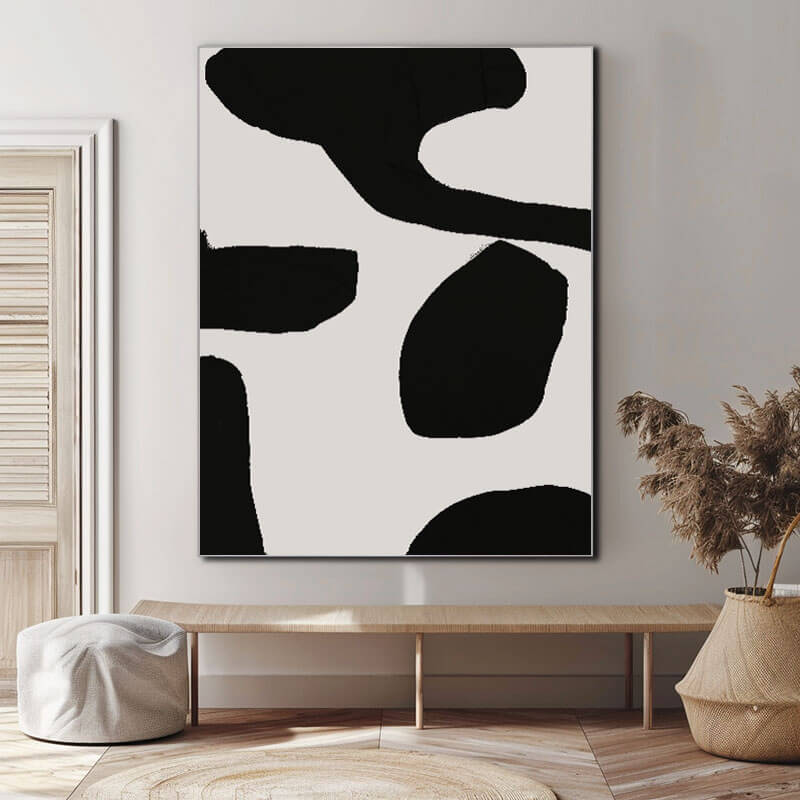 Black and White Abstract Art Painting - Float - Hues Art Lab