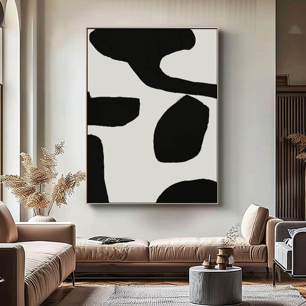 Black and White Abstract Art Painting - Float - Hues Art Lab