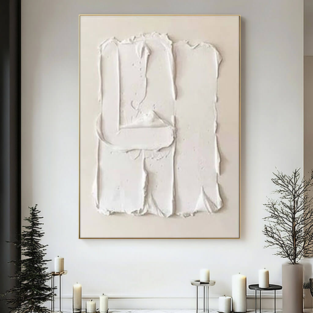 Minimalist Textured Wall Art Painting - Floating Strokes - Huesartlab