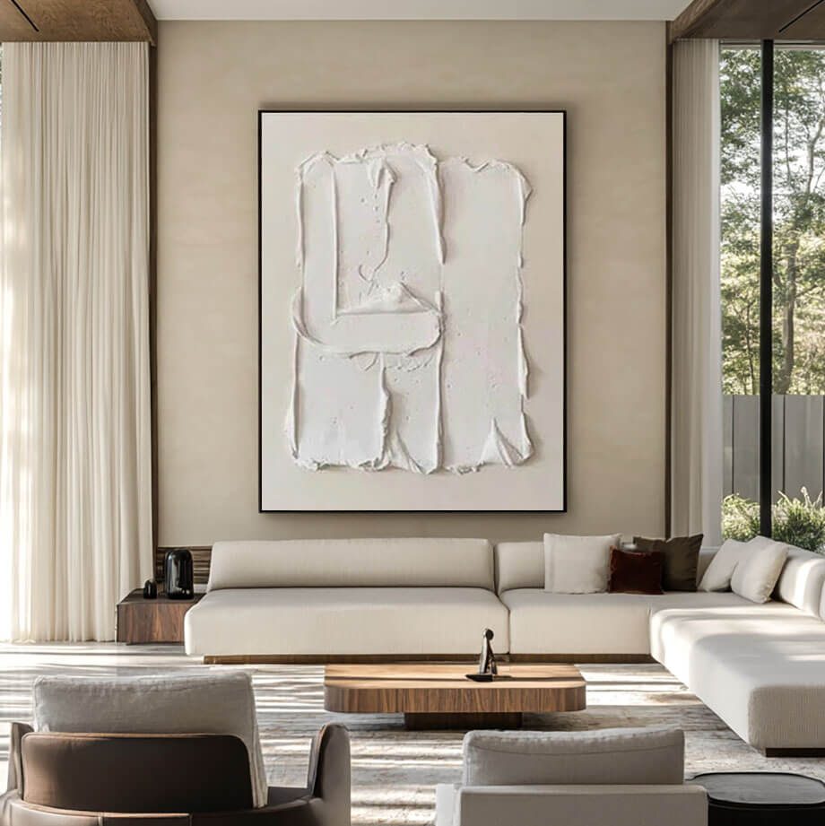 Minimalist Textured Wall Art Painting - Floating Strokes - Huesartlab