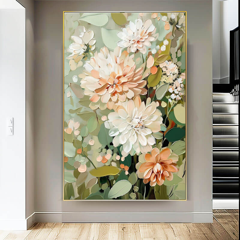 Colorful Textured Abstract Wall Art - Flourish of Spring - Hues Art Lab