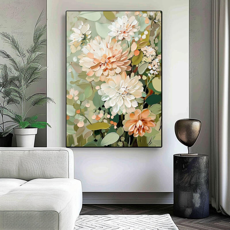 Colorful Textured Abstract Wall Art - Flourish of Spring - Hues Art Lab