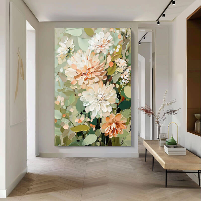 Colorful Textured Abstract Wall Art - Flourish of Spring - Hues Art Lab