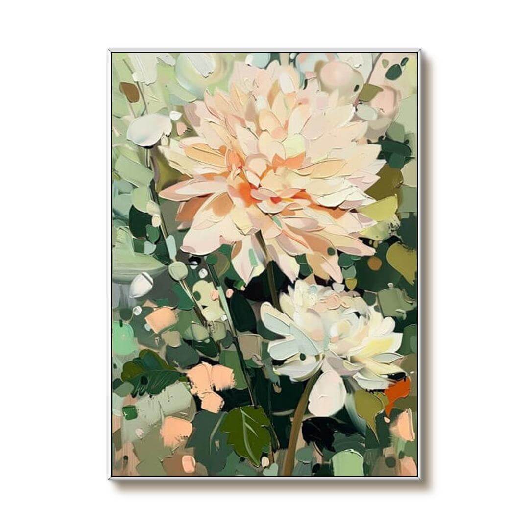 Abstract Art Painting of Flowers - Flourish of Spring I - Hues Art Lab