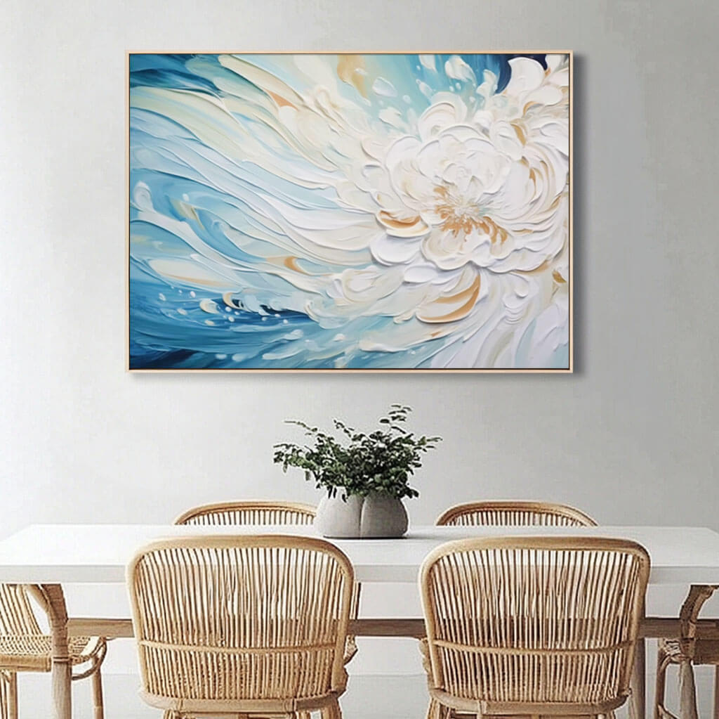 Abstract Wall Art Painting - Flowing Flowers - Hues Art Lab