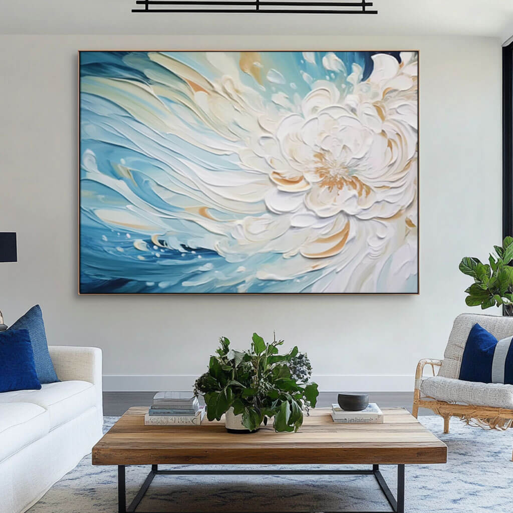 Abstract Wall Art Painting - Flowing Flowers - Hues Art Lab