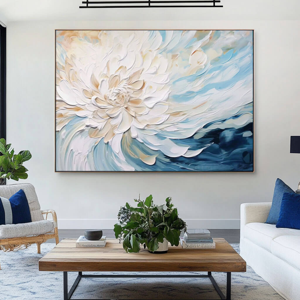 Abstract Wall Art Painting - Flowing Flowers I - Hues Art Lab